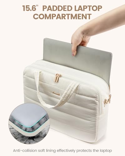 LOVEVOOK Laptop Bag For Women, 17.3 Inch Puffer Laptop Briefcase, Lightweight Work Bussiness Messenger Bag, Large Computer Shoulder Bag, Office, Travel, College, Teacher4
