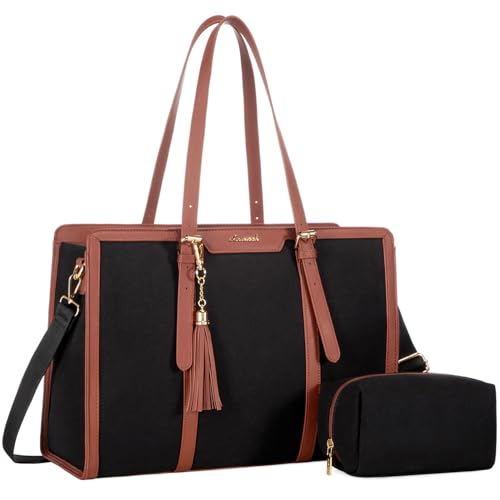 LOVEVOOK Laptop Bag for Women 15.6 inch Lightweight Canvas Laptop...