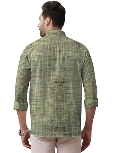 Image of Men's Pure Khaadi Cotton Regular Fit Full Sleeves Striped Casual Shirt | Handloom Shirt for Office & Casual Wear