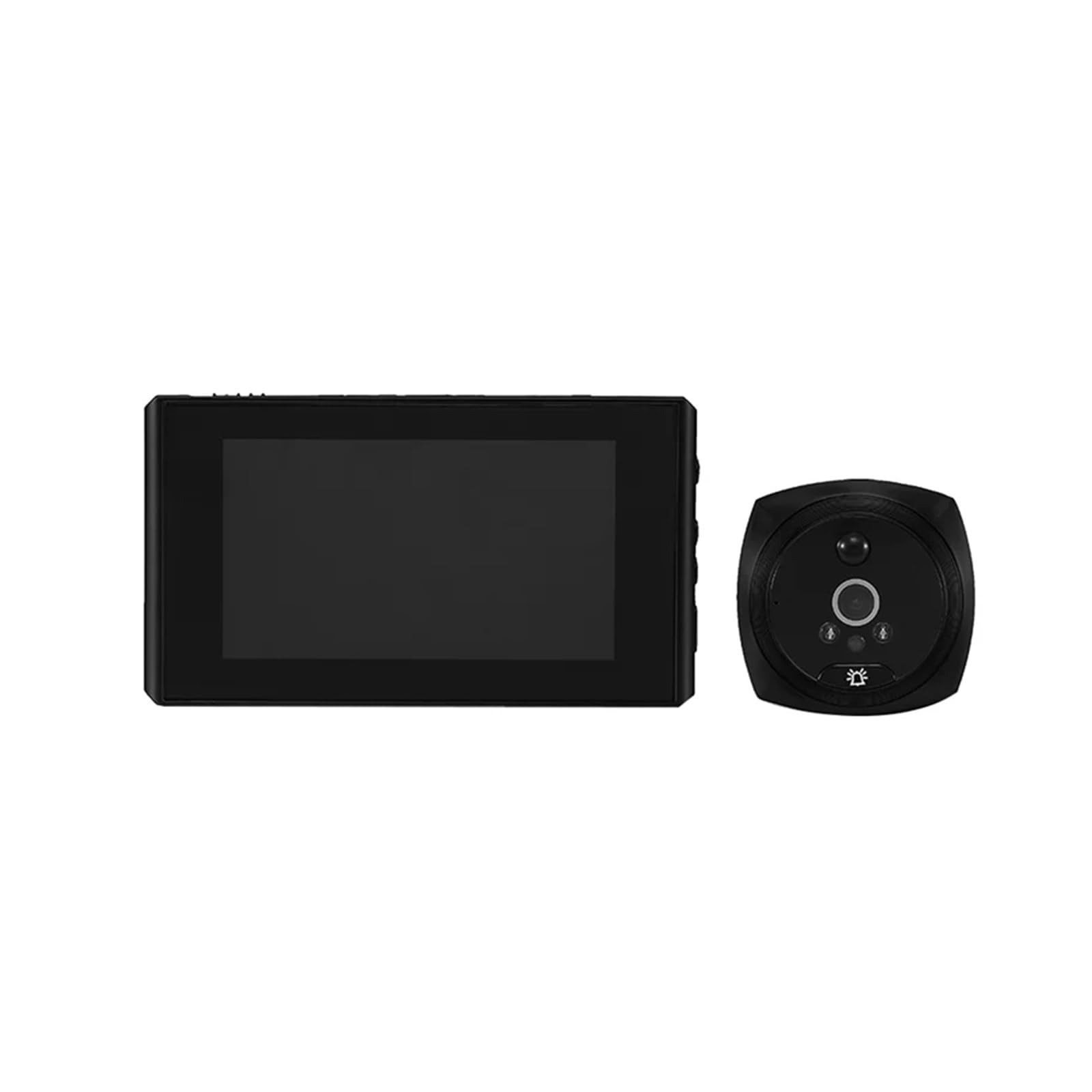 Sonnette vidéo avec écran LCD 4,5 pouces et objectif grand angle noir pour maison