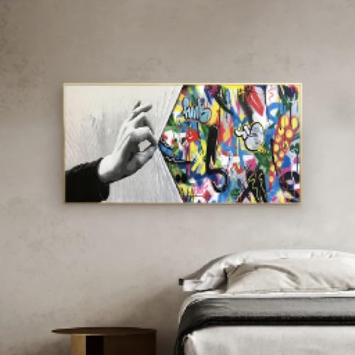 Banksy Wall Art Graffiti habiller un mur vide peinture abstraite sur toile pour salon