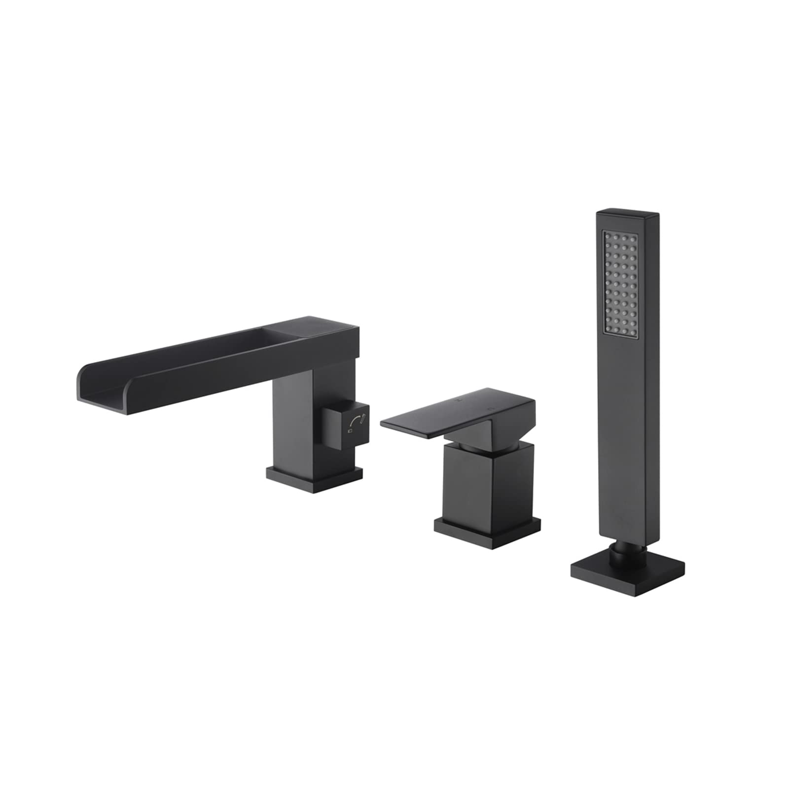 Robinet de Cascade de Baignoire Tap 4 Trous Ensemble Or avec Douche - 8