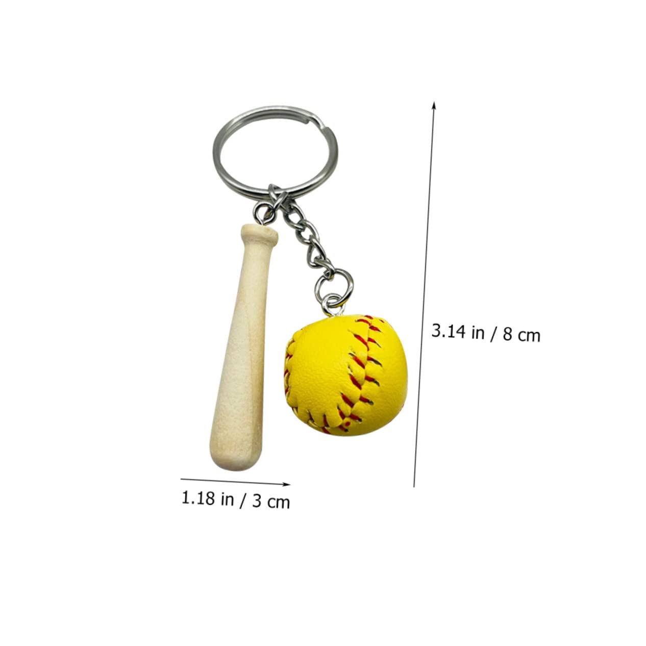 Sosoport 20piezas Llavero De Béisbol Miniatura Colgante Deportivo Decorativo Accesorios Para Amantes Del Béisbol Para Llaves y Bolsos