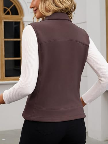 Women's Full-Zip Soft Polar Fleece Vest with Side Pockets for Spring and Fall4