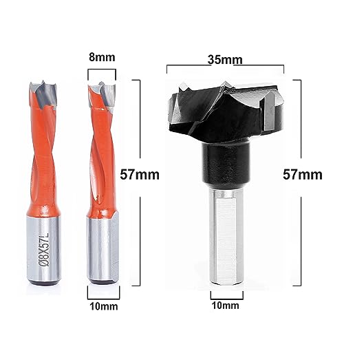 Sinoprotools Brad Point Boring+Hinge Boring Bit Set, Carbide Tipped Boring Bit Set, High Performance Brad Point Boring - Image 2