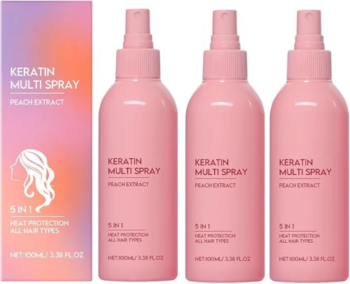 Spray de Keratina para el Cabello, Acondicionador Sin Enjuague 5 en 1, Tratamiento Diario Ligero, Hidratante, Suavizante y Nutritivo para Todo Tipo de Cabello