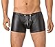 Verano Latex ähnliche Herren Shorts - Vinyl Wetlook Shorts mit Verschluss, Schwarz, XL