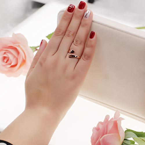 Uloveido 925 Sterling Silver Faith Cross Adjustable Ring, Rose Gold Plated Hollow Cross Religious Rings For Women Y531 #TOP1