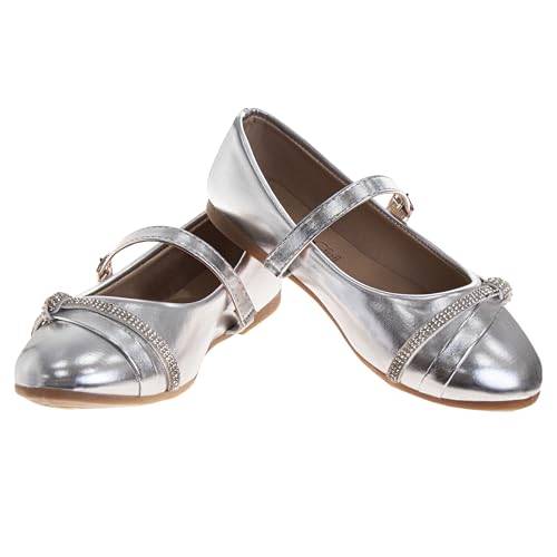 KENSIE GIRL Closed Toe Dress Ballerina Flats - Stylish Formal Patent Mary Jane Wedding Party Shoes (Toddler - Little Kid - Big Kid)4