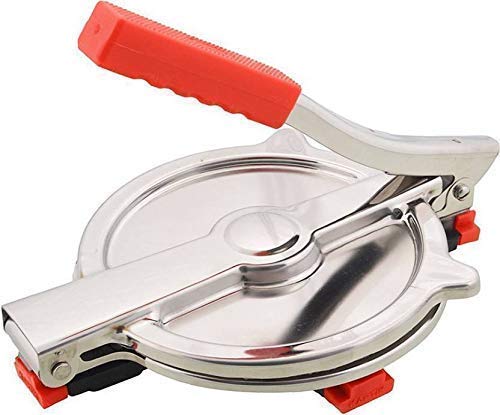Tortilla Press, Quesadilla/Roti Maker (6 Inch Diameter) Heavy 1Kg Model Stainless Steel Puri Maker Press Machine With Handle, Manual Roti Press, Papad/Khakhra/Chapati Maker #TOP7