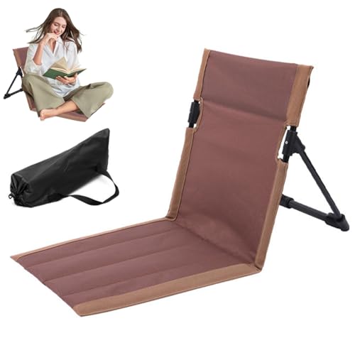 Hotainoys Silla de Playa Plegable con Bolsa de Transporte, Tumbona portátil para Tomar el Sol en la Playa con Respaldo, Plegable para Vacaciones, jardín, Parque, Camping, marrón
