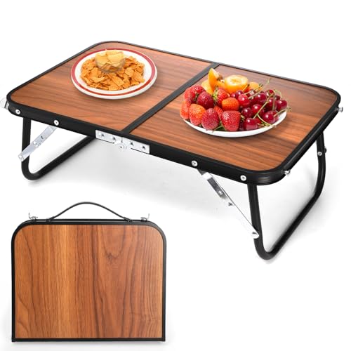 Nagpew Folding Camping Table, Mini Portable Beach Table with Carry Handle, Ultralight Compact Picnic Dining Low Table for Grill, Indoor Outdoor, Garden, Patio, BBQ, Party