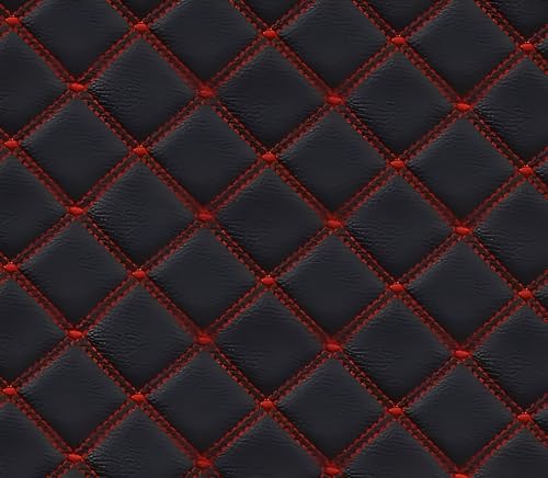 Image of MATRRA Compatible with Volkswagen Vento Custom Fitted Car Trunk /Boot Mat /Dicky Base Leather Car Trunk Mat Complete Set- Waterproof and Washable | Double Layer Mat | Color: Black-Red