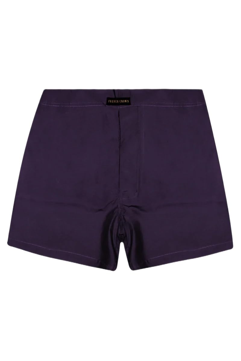 french crown Mulberry-Blackcurrant Purple Solid Premium Cotton Boxer-picture-30