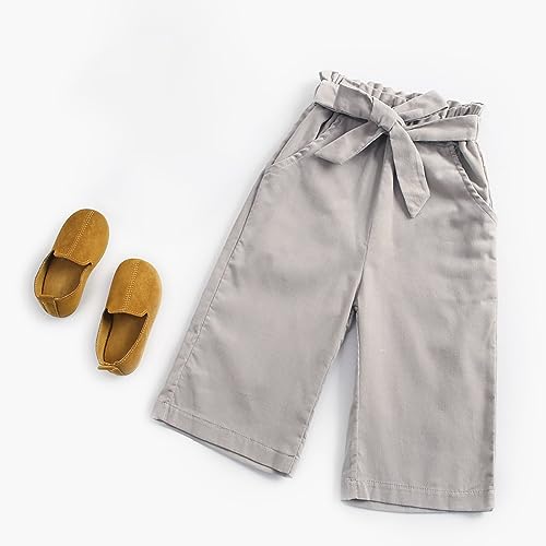 Girls Wide Leg Baggy Soft Corduroy Pants Trendy Elastic Bow Drawstring Waist Cute Fall Sweatpants for Toddlers4