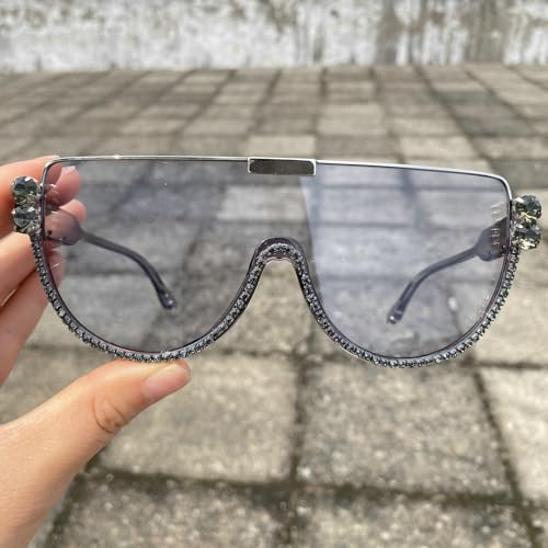 Image of Oversized Sunglasses Women Men Luxury Big Frame Mask Glasses Goggle Flat Top Clear Eye Protection Glasses Shade UV400