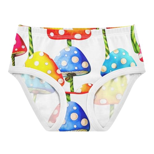 Animals Toddler Girls Underwear 2t Cotton Panties Little Girl Colorful Mushrooms White Kids Briefs Undies