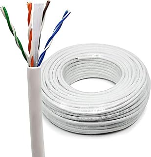 ikbc 50 Meter Ethernet Network Heavy Duty Bulk Cable 50m | CAT6, AWG23, CCA, UTP | Outdoor Waterproof Colour White, CAT 6 4PR Verified to EIA TIA 568B.2 ISO/IEC 11801 EN501