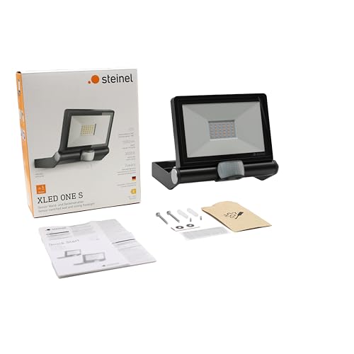 Steinel LED-Außenstrahler XLED ONE S anthrazit, 180°-Bewegungsmelder, 18,6 W, 2050 lm, 3000K, für Zufahrt, Hof und Garten, 065249, Aluminium