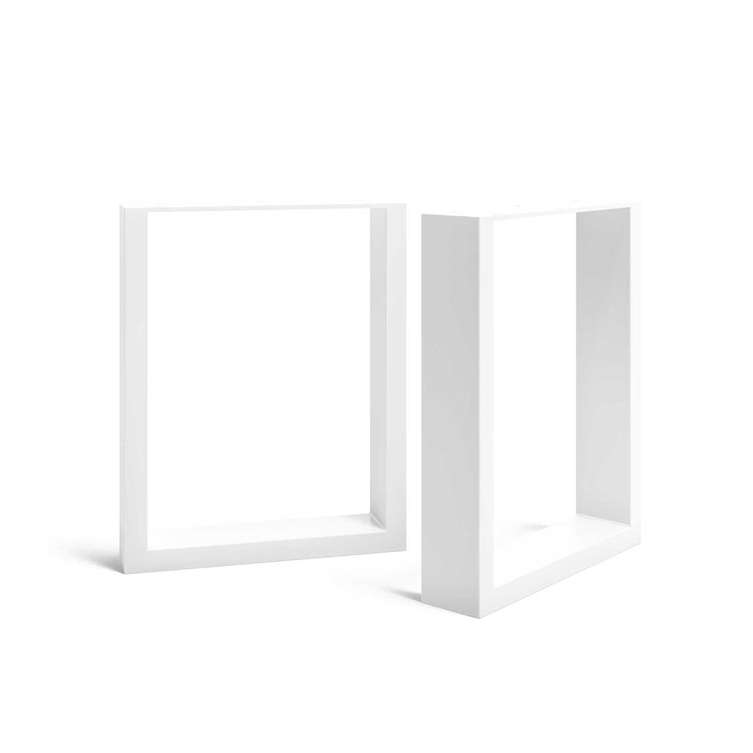 The Hairpin Leg Co. [HLC 2 x Industrial Square Bench Legs - Surface Conditioned Steel, Precision Laser Cut, TIG Welded with Free Screws, Build Guide and Floor Protectors - 40cm [Bench, White]
