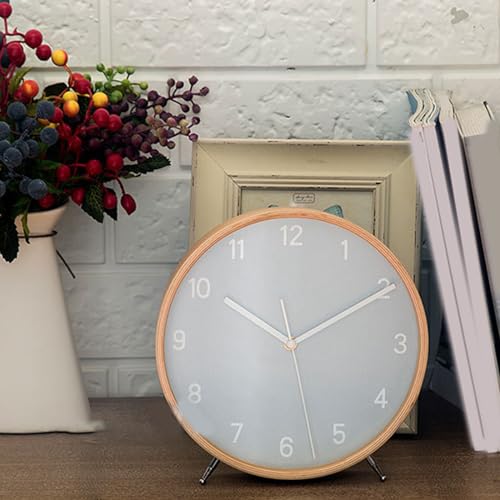 Reloj de escritorio analógico de madera para dormitorio 8