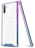 SALAWAT Galaxy Note 10 Case, Clear Galaxy Note 10 Case Cute Gradient Slim Phone Case Cover Reinforced TPU Bumper Shockproof Protective Case for Samsung Galaxy Note 10 6.3 Inch (Purple Blue)