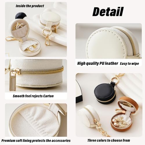 Image of Jewelry Ring Holder Keychain Small Portable Travel Sports Case, Black