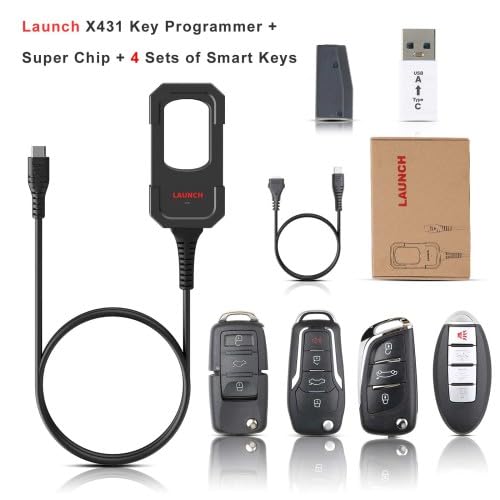 X-431 - Programador de llaves remoto con súper chip y 4 juegos de llaves inteligentes