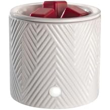 Candle-Lite White Chevron Wax Melt Warmer, Perfect for Gifting and Celebration