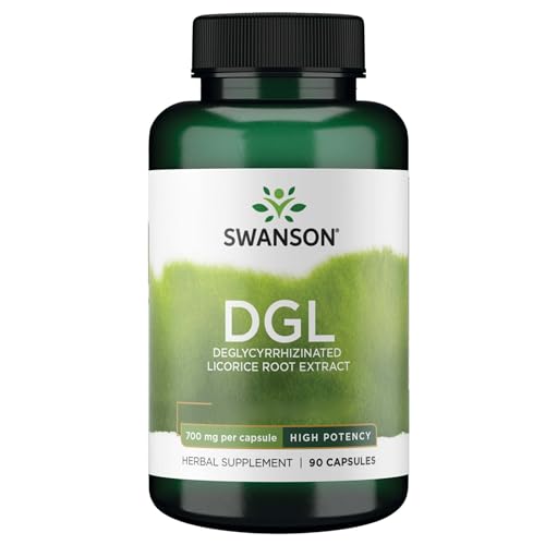 Swanson, High Potency DGL, 90 glutenfreie Kapseln, 700mg DGL je Dosis, Sojafrei, GMO frei, Geschmacksneutral