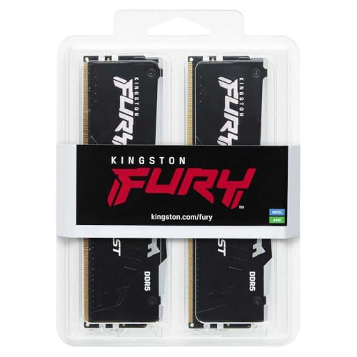 Image of Kingston Fury Beast Black RGB XMP 16GB 6000MT /s DDR5 CL30 DIMM Desktop Gaming Memory Kit of 2 - KF560C30BBAK2-16