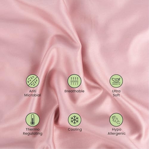 Image of Mush Bamboo Solid Pillow Cover Set of 2|400 TC|100% Bamboo Pillow Cover for Hair&Skin|Breathable,Silky Soft&Envelope Pillowcases for Hot Sleepers&Night Sweats|17 inchX 27 inch (Lavender Haze,King)