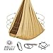 Indoor Hängematte, ultraleichte tragbare Schaukel Outdoor, geeignet für Schlafzimmer, Balkone, Innenhöfe oder Camping, komplett mit allem Zubehör(Gold)