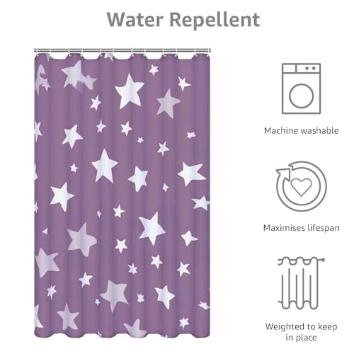Rideau douche violet 120x120 cm géométrique en polyester lavable - 3