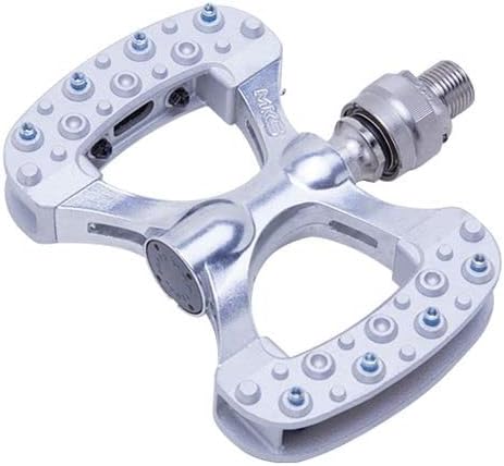 MKS Gamma Ezy Superior Silver Aluminum Pedals for Touring, Off-Road Bikes