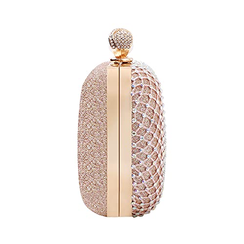 Image of M106 Glitter Clutch Purse For Women Sparkly evening bags Prom Party Handbag Rose Gold