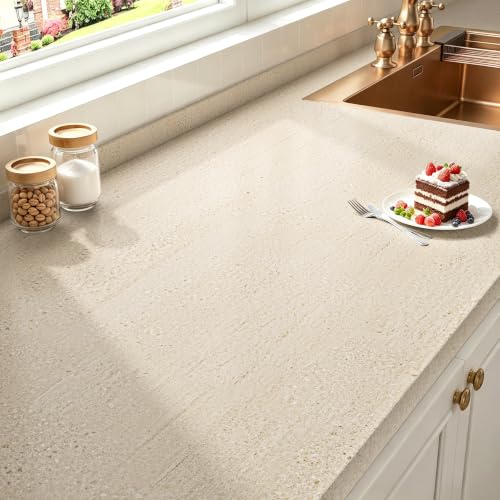 FunStick Thick Beige Granite Contact Paper for Countertops Waterproof Matte