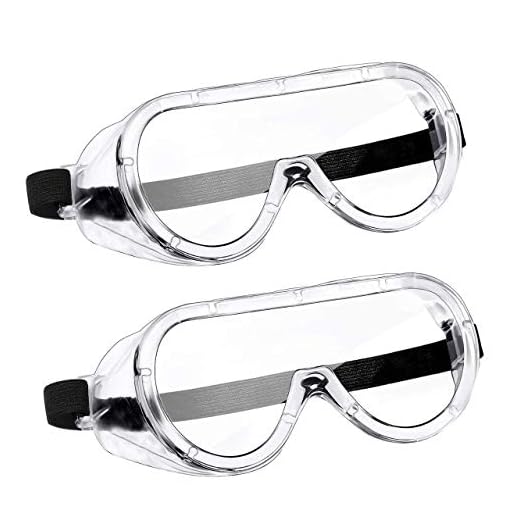 Hawk Eye Polycarbonate Transparent Industrial, Scientific goggles with Wide Vision & Adjustable Strap Eye Protection Goggles for Safety | Anti fog lens Protects | Scratch Resistant | (Pack Of 2)