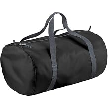 BagBase Packaway Barrel Bag/Duffel Water Resistant Travel Bag 32 Liters One Size Black