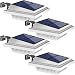 Produktbild Uniquefire Weiße Solarlampe 12 LEDs Dachrinnen Außenlampe Leuchte Wandlampe Solar Warmweiße Licht für Garten, Terrasse, Fahrtweg, Höfe, Traufen (4 STK.)