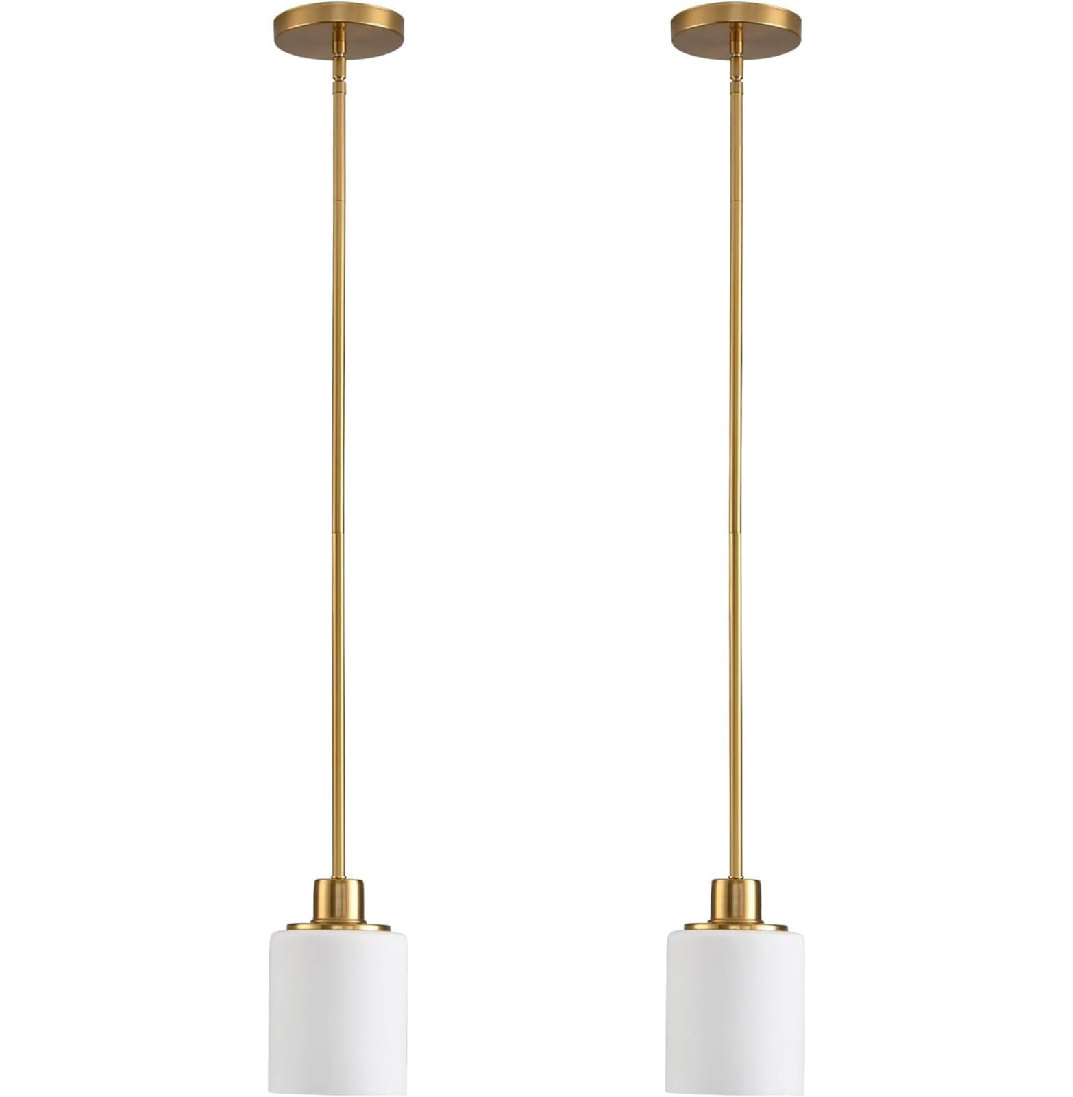 Hängelampe mit Batterie, batteriebetriebene Pendelleuchte, moderne Deckenlampe ohne Stromanschluss mit Fernbedienung und Glaslampenschirm, 9 Farben dimmbar ideale Hängeleuchte für jeden Raum.(Milky+br