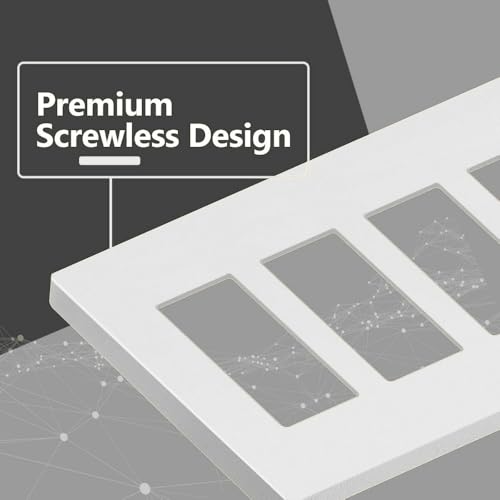 Cablix Screwless Wall Plates, Four Gang 4-Port, White, Polycarbonate, Standard Size, Screw-In, Pack of 5 by Cablix - Used condition - Image 2