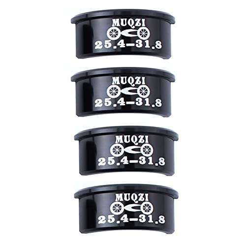 Saipe 4pcs Aluminum Alloy Bicycle Handlebar Shim Adapter Bike Spacers Bicycle Handlebar Conversion Sheet Accessory for MTB, Road, Mountain, Fixed Gear Bike (25.4mm to 31.8mm)