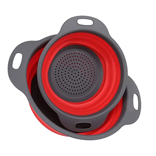 Cuque Escurreplatos Plegable y Redonda - Cesta de Drenaje Plegable - Material TPR y PP - Multiusos