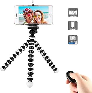 Phone Tripod, Portable Flexible Tripod Adjustable Cell Phone Camera Tripod with Wireless Remote