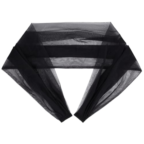 BENECREAT Detachable Tulle Sleeves, 43inch Black Bridal Tulle Shawl Lace Dress Sheer Capes Cover Up Accessory for Wedding, Costume, Formal Party Prom