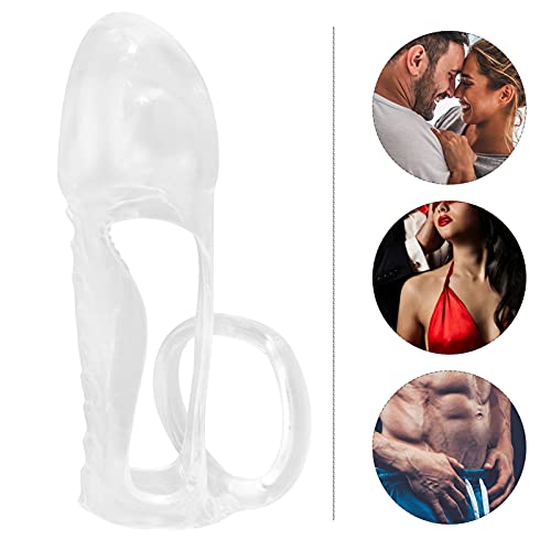 HEALLILY Man Cock Mouwen Herbruikbare Extender Cover Transparante Dilldo Mouwen Mannelijke Kuisheid Speelgoed Voor Mannen Elastische Tijd - Image 7