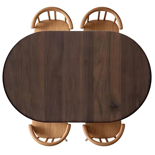Wood Grain Fitted Oval Tablecloth, Elastic Edge Design, Polyester Material, Suitable for 48" x 68" Oval Tables, Anti Wrinkle and Scratch Resistant, Easy Clean & Stain Resistant, Outdoor Table Cover