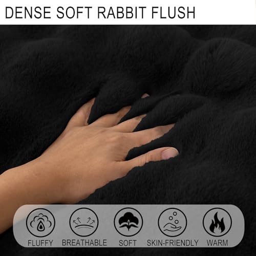 Housse de canapé peluche lapin noire protège votre divan des animaux - 7