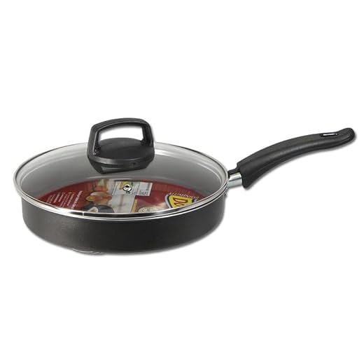 Frigideira Antiaderente para 3 ovos com Tampa de Vidro: Preta